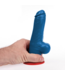 Fuck & Fist Realistic Blue Dildo with Balls - 10.5 cm Insertable Length