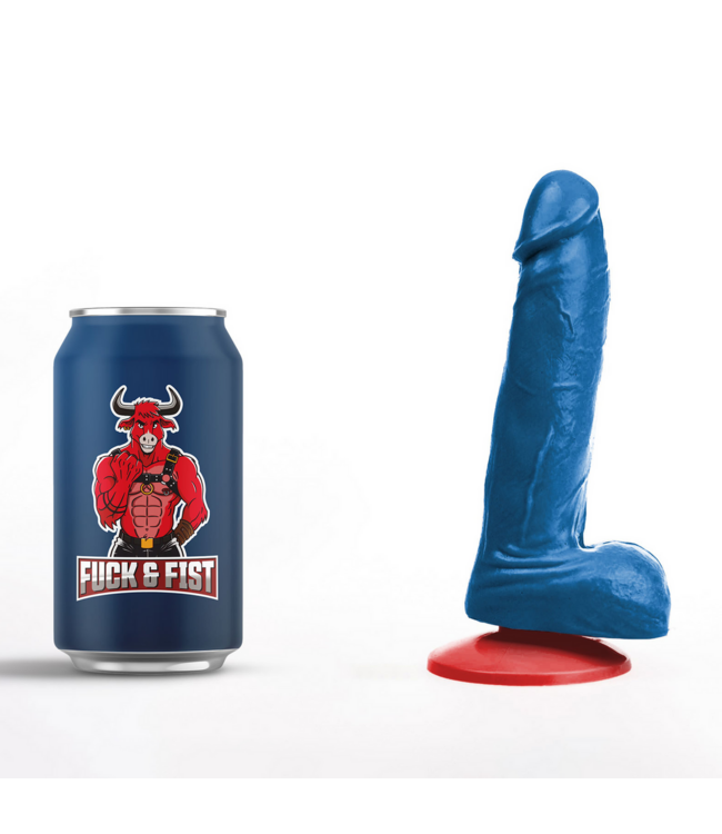 Fuck & Fist Realistic Blue Dildo with Suction Cup - 20 cm Insertable Length