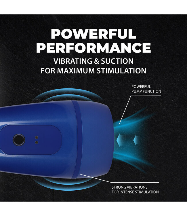 Pumped Vibrobator Orale Masturbator Met Zuigfunctie En Vibratie Blauw