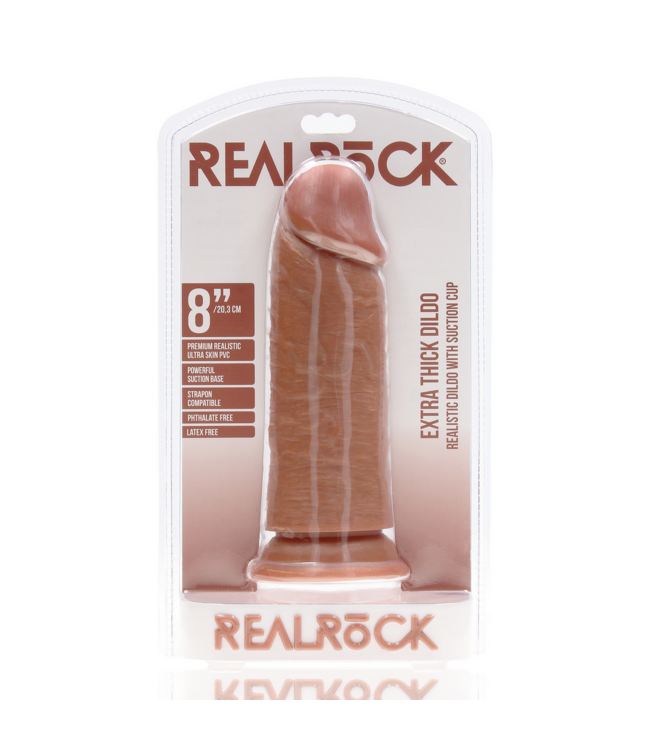 RealRock RealRock Realistische Extra Stevige Rechte Dildo 20,3 cm Met Zuignap