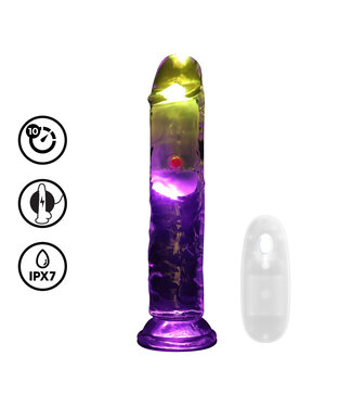 RealRock RealRock Transparante Vibrerende Rechte Dildo 20 cm Met Zuignap