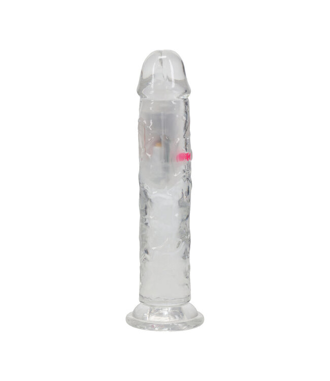 RealRock RealRock 18 cm Transparent LED Vibrating Dildo with Suction Cup