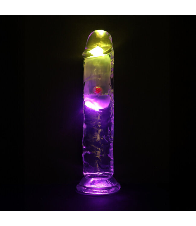 RealRock RealRock Transparante Vibrerende Rechte Dildo 20 cm Met Zuignap