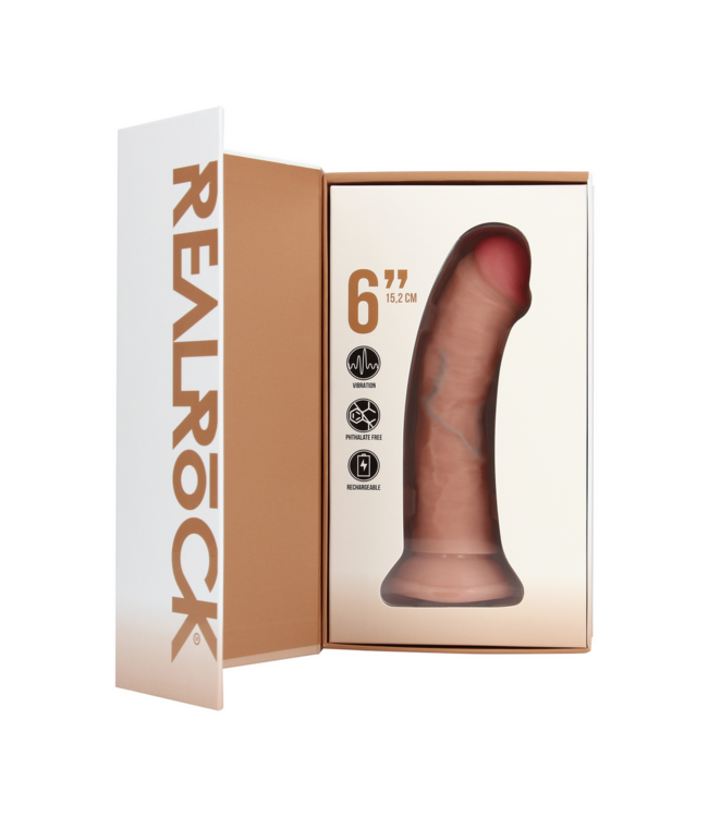 RealRock Vibrierender RealRock® Dildo 17 cm – Intensives Vergnügen mit Saugnapf