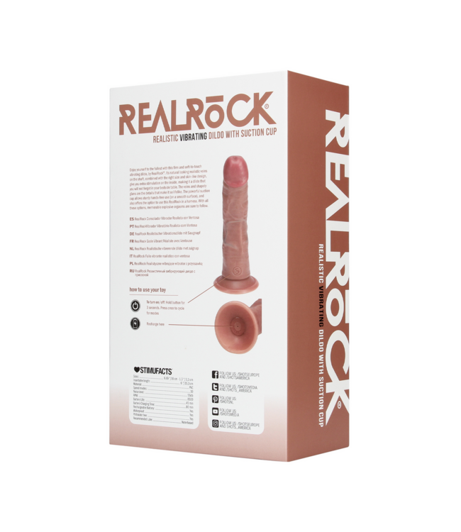 RealRock RealRock Handsfree Vibrerende Dildo 17 cm Met Zuignap En Realistische Details