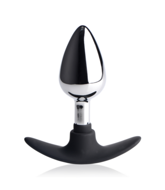XR Brands Dark Intruder Medium Hybrid Plug - Heavy Metal & Silicone Comfort