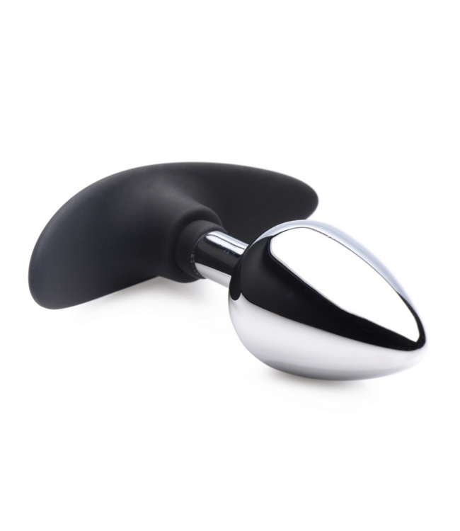 XR Brands Dark Intruder Medium Hybrid Plug - Heavy Metal & Silicone Comfort