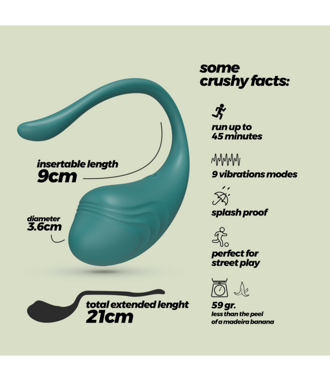 Crushious Tamago Smaragd – Wasserdichtes Vibro-Ei mit 9 Stufen & Fernbedienung