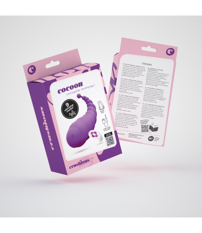 Crushious Crushious Pulse Paars - Oplaadbaar Waterdicht Vibrerend Ei Met Afstandsbediening