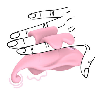 Loveline Loveline Dual Finger Vibrator Roze Met 9 Vibratiestanden En Siliconen