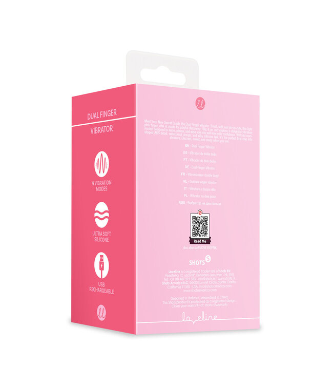 Loveline Loveline Dual Finger Vibrator Roze Met 9 Vibratiestanden En Siliconen