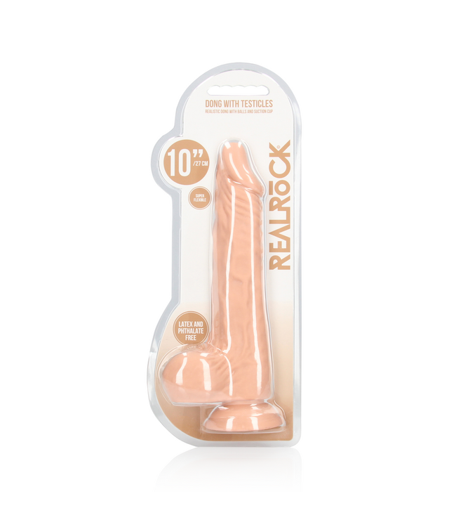 RealRock Realistischer Dildo mit Hoden 20,4 cm – Weich und Saugnapf f. festen Halt