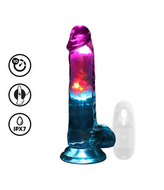 RealRock RealRock Transparante 19,5 cm Rechte Vibrerende Dildo Met Zuignap