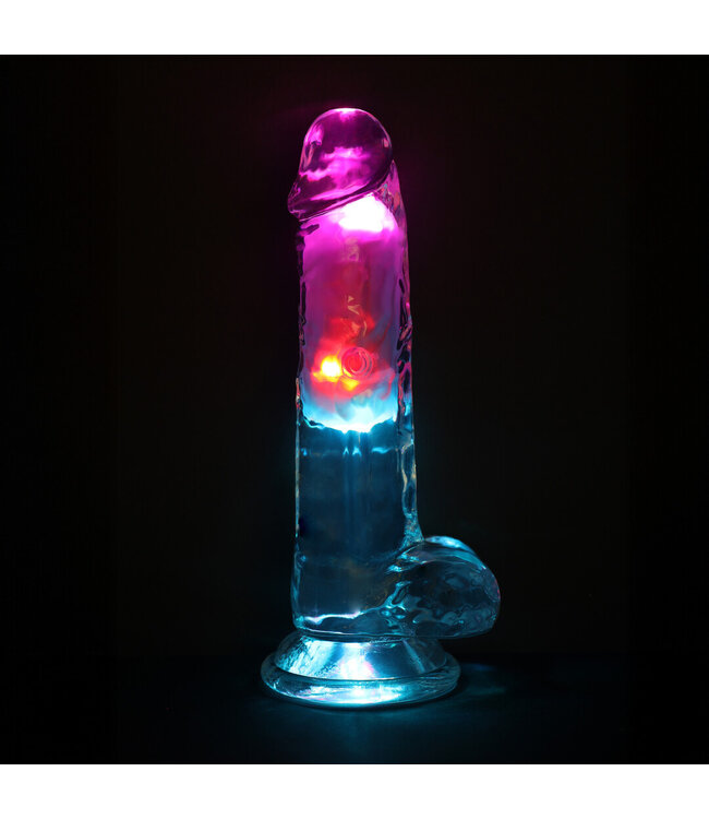 RealRock RealRock Transparante 19,5 cm Rechte Vibrerende Dildo Met Zuignap