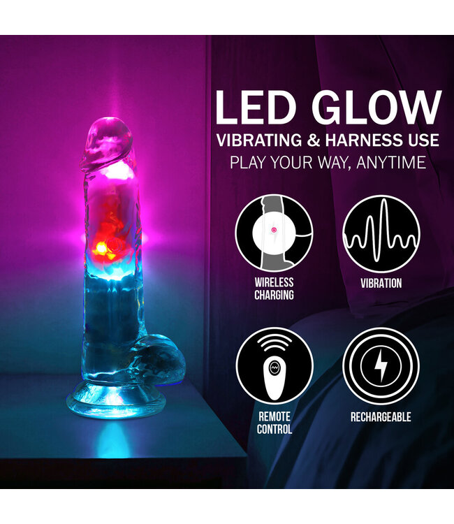 RealRock RealRock 19.5 cm LED Vibrating Dildo - Realistic, Soft, Hands-Free Fun