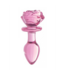 XR Brands Stylish Pink Rose Glass Butt Plug - Safe & Shatterproof 11 cm