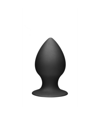 XR Brands Siliconen Buttplug 10 cm Zwart Met Zuignap En Tom of Finland Dog Tag