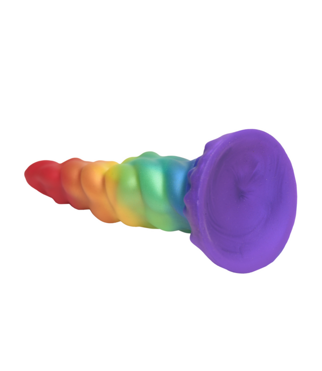 XR Brands Magic Rider Unicorn Dildo - Iridescent Rainbow Silicone 17.3 cm
