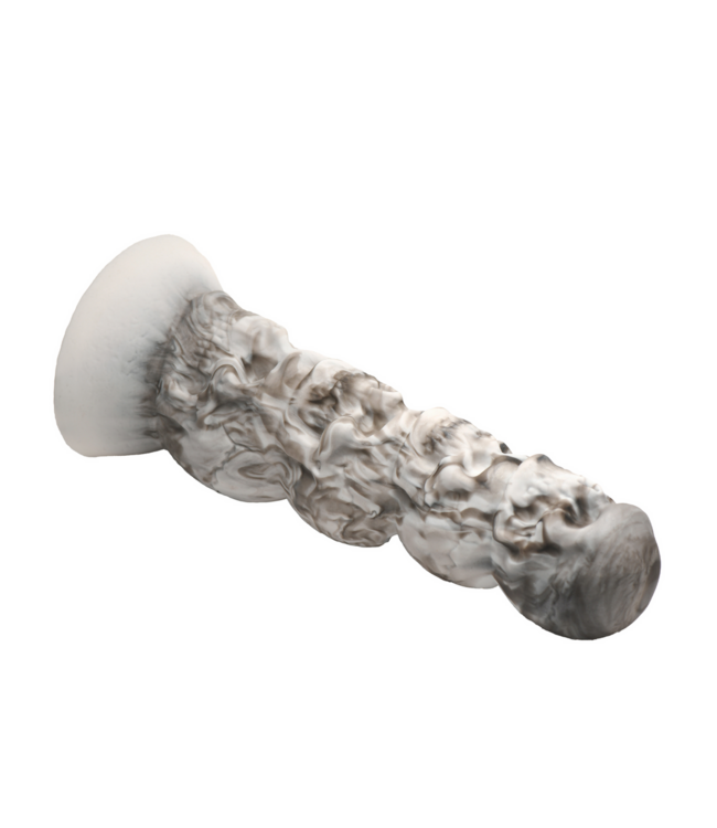 XR Brands Grijze Siliconen Dildo Met Opgestapelde Schedels 17,8 cm - XR Brands