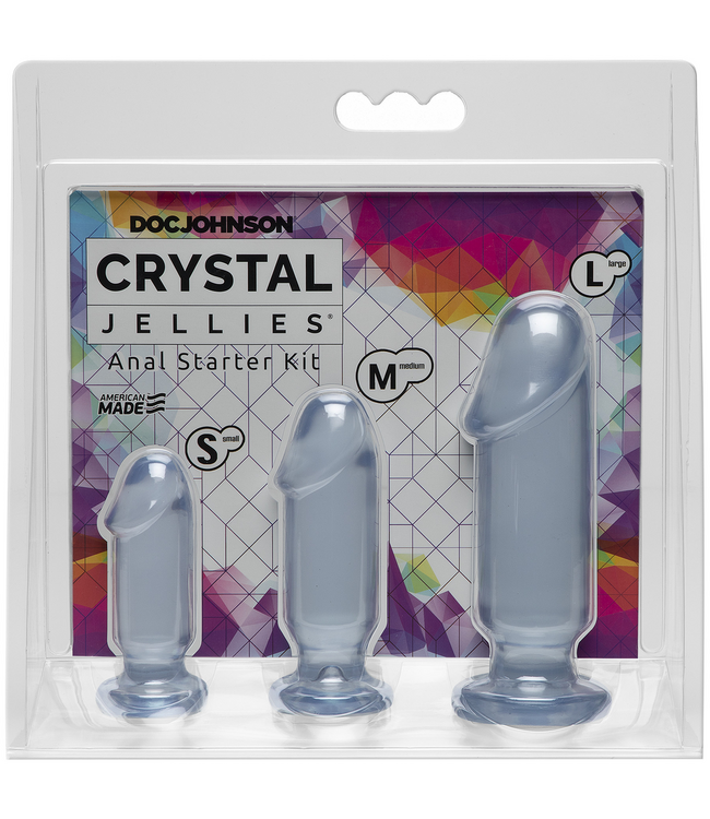 Doc Johnson Crystal Jellies Anal-Starter-Set: Bequeme Plugs für Anfänger in 3 Größen