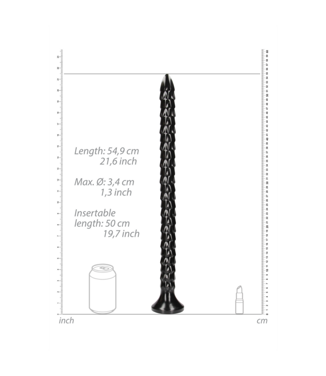 Ouch! Intense Grip Anal Snake 55 cm Met Gelaagde Textuur En Zuignap