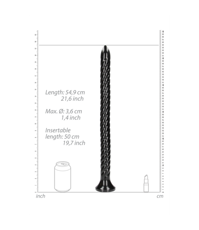 Ouch! OUCH! Spiral Anal Hose - 54.9 cm with Textured Comfort & Suction Cup