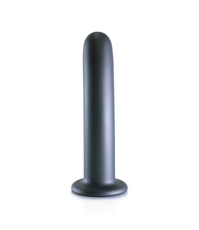 Ouch! Premium Soft Silicone G-Spot Dildo with Suction Cup - Gunmetal 7"