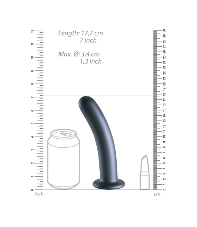 Ouch! G-Spot Dildo 17,7 cm Zacht Siliconen Met Sterke Zuignap Gunmetal Kleur