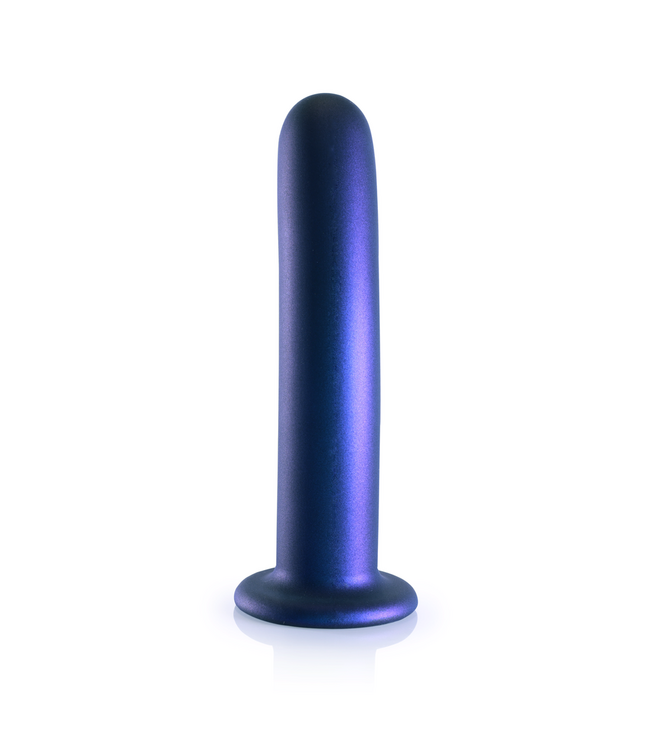 Ouch! G-Punt Dildo Van Vloeibaar Siliconen Met Zuignap 17,7 cm - Metallic Blauw
