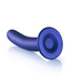 Ouch! G-Punt Dildo Van Vloeibaar Siliconen Met Zuignap 17,7 cm - Metallic Blauw