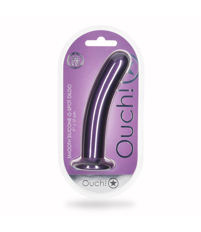 Ouch! Metallic Paarse G-Spot Dildo 17,7 cm Van Zacht Siliconen Met Zuignap