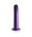 Ouch! Weicher 17,7 cm G-Punkt-Dildo aus Silikon in Metallic-Lila mit Saugnapf