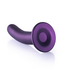 Ouch! Weicher 17,7 cm G-Punkt-Dildo aus Silikon in Metallic-Lila mit Saugnapf