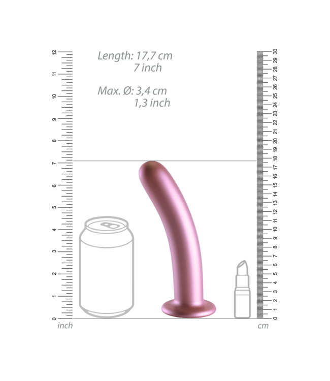 Ouch! Weicher Roségold G-Punkt-Dildo 17,7 cm mit starkem Saugnapf