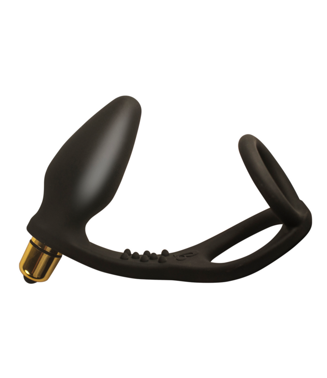 Rocks-Off DualWave Cockring Met Vibro Butt Plug 13 cm – Waterdicht Siliconen Set