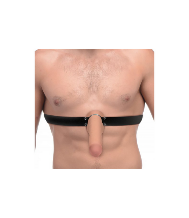 XR Brands Verstelbaar Strap Harness Van Vegan PU-Leder Met Metalen O-Ring 123 cm