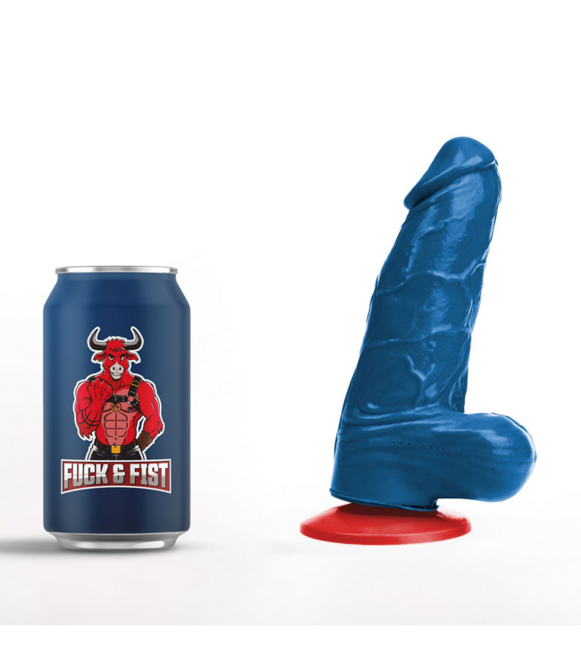 Fuck & Fist Realistic Blue Dildo with Balls - 12 cm Suction Cup, Safe PVC