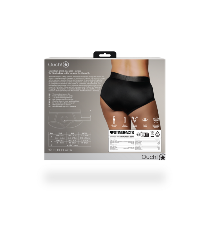 Ouch! Vibrierende Strap-On-Boxershorts XL/XXL – Komfort & Vergnügen pur