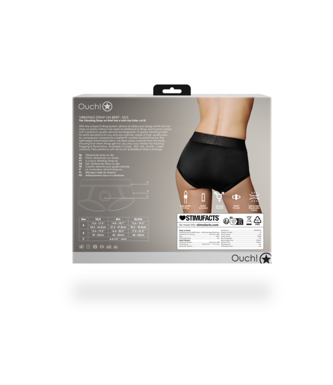 Ouch! Elegant Vibrating Strap-On Boxer, XS/S - Comfort & Versatility