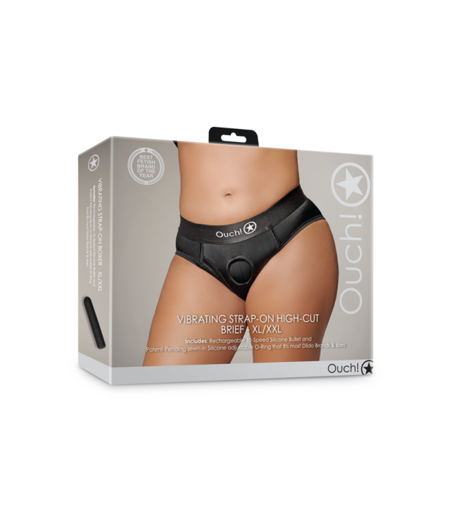 Ouch! Vibrating High Brief Strap-On XL/XXL - Comfort, Fit & Pleasure