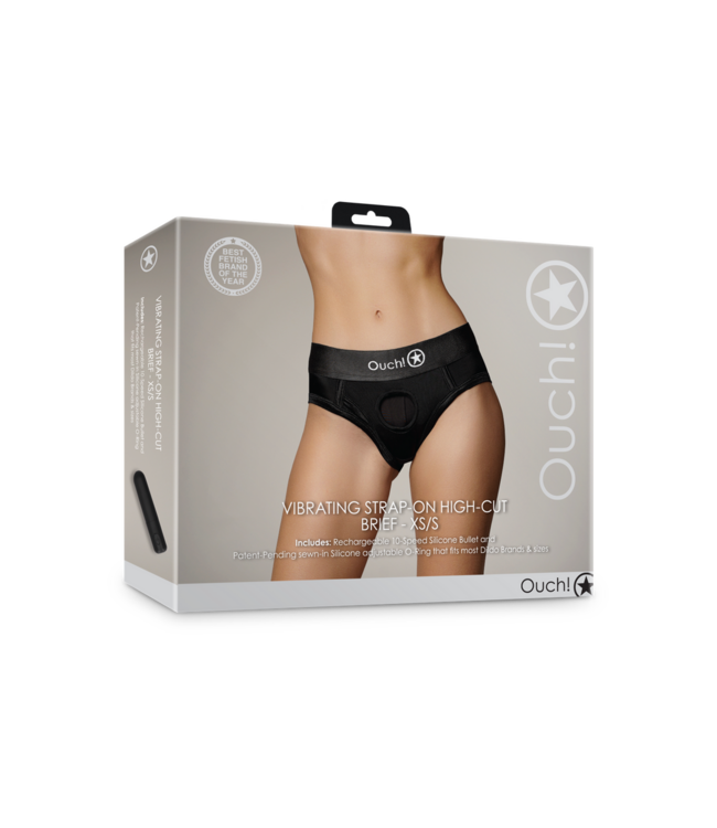 Ouch! Vibrierender Strap-On High Slip XS/S Schwarz – Komfort & Genuss