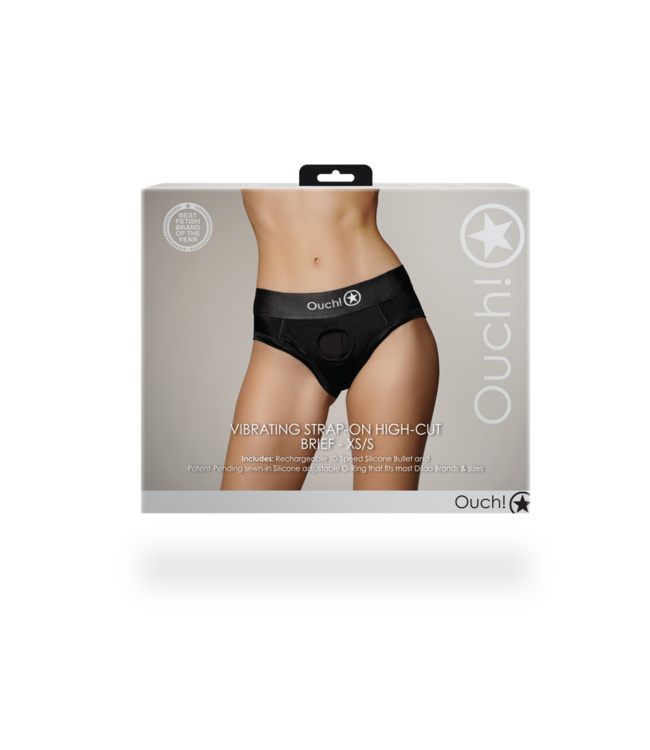 Ouch! Vibrating Strap-On Boxer Brief XS/S - Comfort & Versatile Fun
