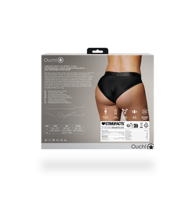 Ouch! Vibrating Strap-On Boxer XL/XXL Black – Comfort, Elegance & Pleasure