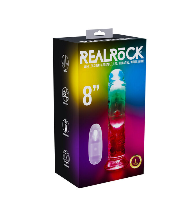 RealRock RealRock 22cm LED Vibrating Dildo - Realistic, Transparent & Versatile