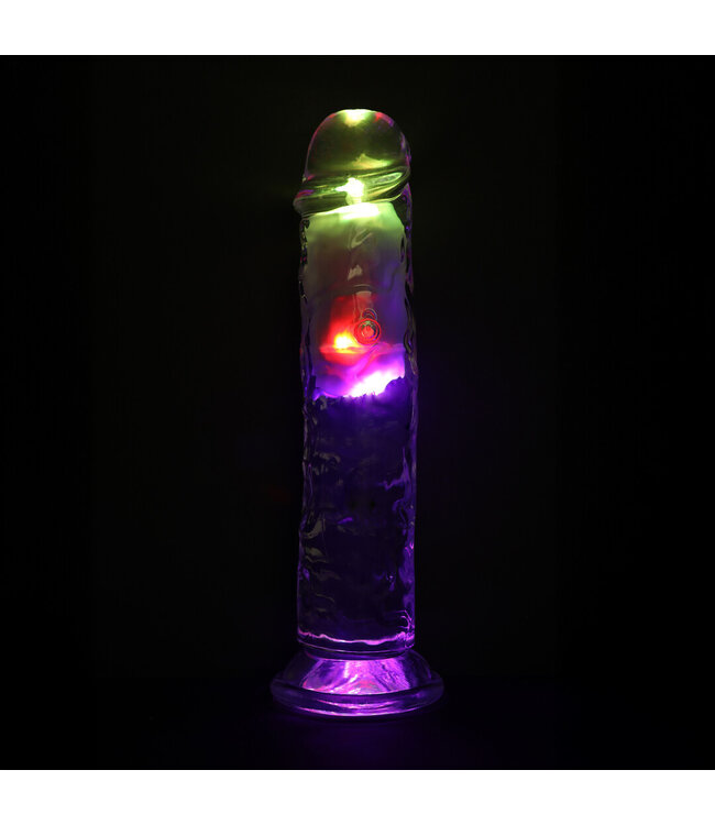 RealRock RealRock Transparante 22 cm Rechte Vibrerende Dildo Met Zuignap