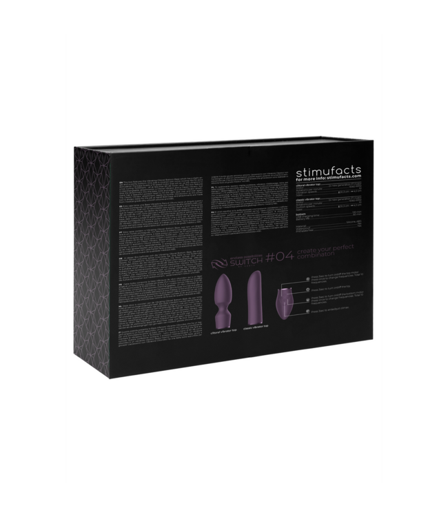 Switch by Shots Switch Pleasure Kit 4 Vibrator Met 10 Snelheden En 2 Verwisselbare Siliconen Opzetstukken Paars