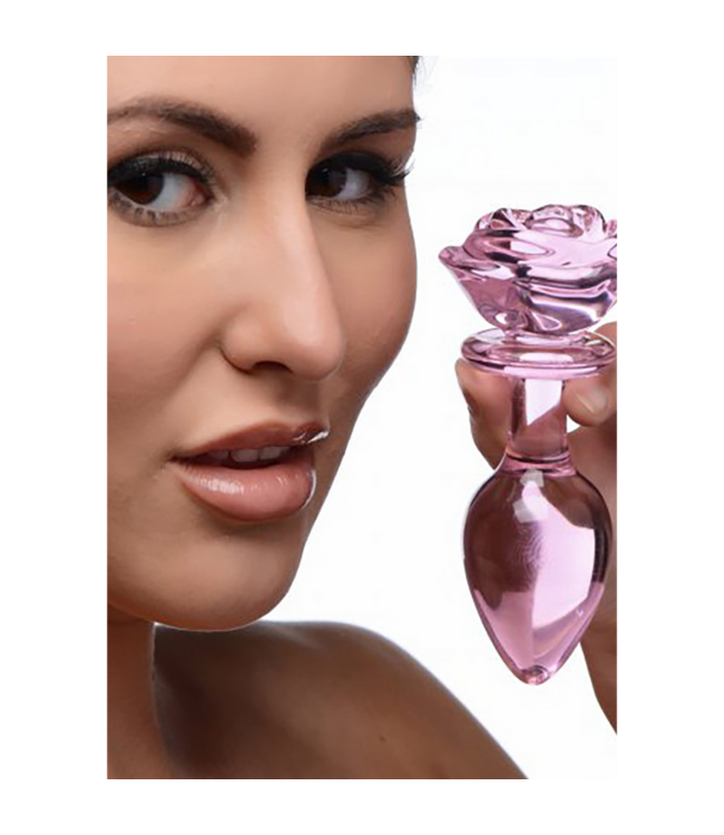 XR Brands Eleganter Rosenglas-Buttplug 12,4 cm – Stilvoll & sicher genießen!