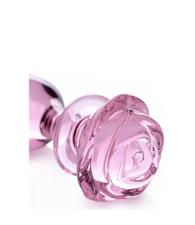 XR Brands Eleganter Rosenglas-Buttplug 12,4 cm – Stilvoll & sicher genießen!