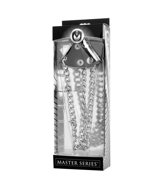 XR Brands Lederen Ball Stretcher Parachute Met Drukknopen En Metaal Ring XR Brands