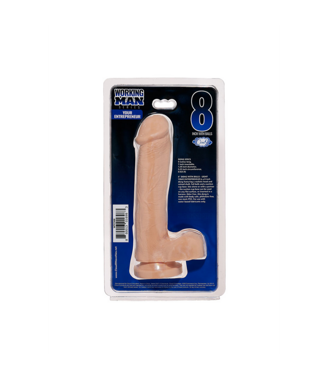 Cloud 9 YOUR ENTREPRENEUR Realistische 22,9 cm Dildo Met Zuignap En Geaderde Schacht